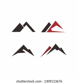 Abstract simple mountain logo design template vector illustration