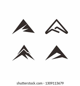 Abstract simple mountain logo design template vector illustration