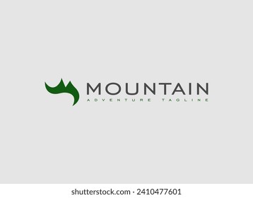 Abstract Simple Mountain Logo. Geometric Shape Mountain Icon. Usable for Adventure, Business and Branding Logos. Flat Vector Design Template Element