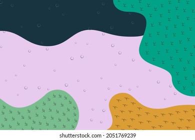 Abstract simple multicolor, green, blue, yellow, dark blue shapes background