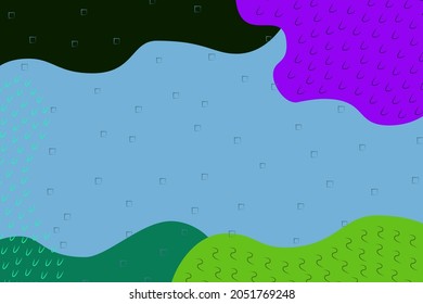 Abstract simple multicolor, green, blue, violet, dark green shapes background