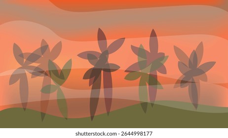 Abstract Simple Mysterious Forest with Warm Space