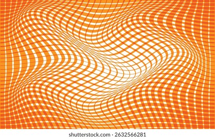 El patrón de onda de línea a cuadros de semitono naranja simple abstracto se puede usar como fondo.