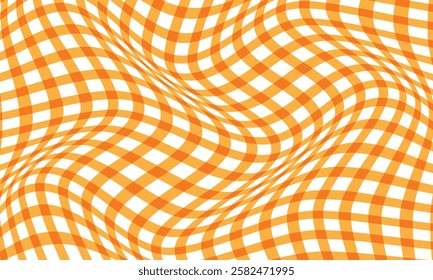abstract simple orange plaid line wave pattern can be used background.