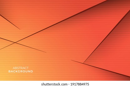Abstract simple orange vector background with brown lines
