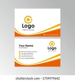 forma abstracta de la curva amarilla simple forma de la tarjeta de negocios diseño de la tarjeta de nombre profesional vector