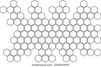 El patrón de panal de abeja de contorno simple abstracto se puede usar como fondo.
