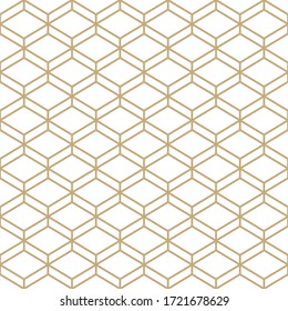 Patrón simple abstracto con rejilla de peine dorado. Fondo geométrico dorado y blanco. Vector textura sin fisuras en un estilo mínimo.