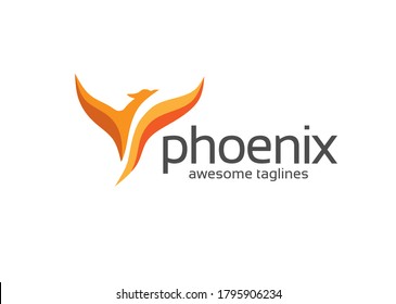 abstract simple phoenix logo vector