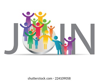 Abstract and simple pictogram showing a family meeting.