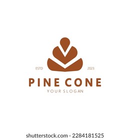 abstract simple pinecone logo design,for business,badge,emblem,pine plantation,pine wood industry,yoga,spa,vector