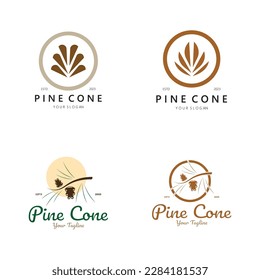 abstract simple pinecone logo design,for business,badge,emblem,pine plantation,pine wood industry,yoga,spa,vector
