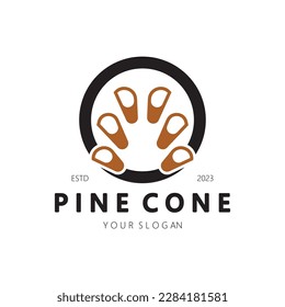 abstract simple pinecone logo design,for business,badge,emblem,pine plantation,pine wood industry,yoga,spa,vector
