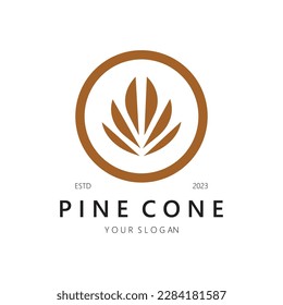 abstract simple pinecone logo design,for business,badge,emblem,pine plantation,pine wood industry,yoga,spa,vector