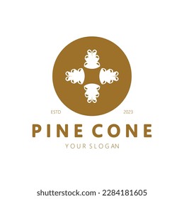 abstract simple pinecone logo design,for business,badge,emblem,pine plantation,pine wood industry,yoga,spa,vector