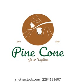 abstract simple pinecone logo design,for business,badge,emblem,pine plantation,pine wood industry,yoga,spa,vector