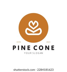 abstract simple pinecone logo design,for business,badge,emblem,pine plantation,pine wood industry,yoga,spa,vector