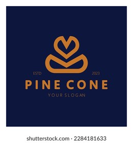 abstract simple pinecone logo design,for business,badge,emblem,pine plantation,pine wood industry,yoga,spa,vector