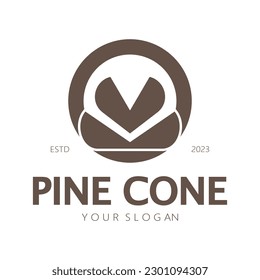 abstract simple pinecone logo design,for business,badge,emblem,pine plantation,pine wood industry,yoga,spa,vector