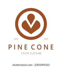 abstract simple pinecone logo design,for business,badge,emblem,pine plantation,pine wood industry,yoga,spa,vector
