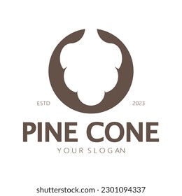 abstract simple pinecone logo design,for business,badge,emblem,pine plantation,pine wood industry,yoga,spa,vector