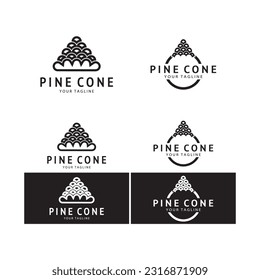 abstract simple pinecone logo design,for business,badge,emblem,pine plantation,pine wood industry,yoga,spa,vector