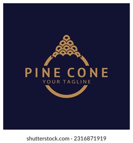diseño abstracto del logotipo de pinecona simple, para negocios, badge,emblem,plantaciones de pino,industria de madera de pino,yoga,spa,vector