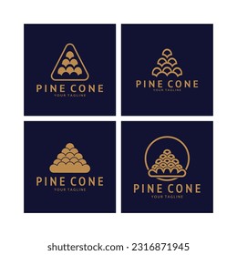 abstract simple pinecone logo design,for business,badge,emblem,pine plantation,pine wood industry,yoga,spa,vector