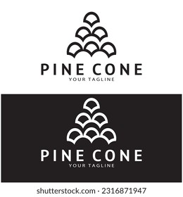 abstract simple pinecone logo design,for business,badge,emblem,pine plantation,pine wood industry,yoga,spa,vector