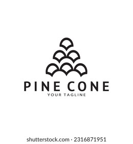abstract simple pinecone logo design,for business,badge,emblem,pine plantation,pine wood industry,yoga,spa,vector