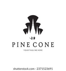 abstract simple pinecone logo pine tree design,for business,badge,emblem,pine plantation,pine wood industry