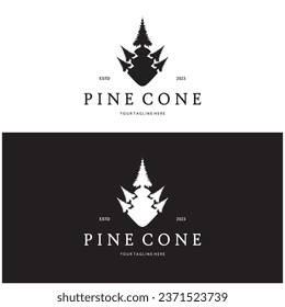 abstract simple pinecone logo pine tree design,for business,badge,emblem,pine plantation,pine wood industry