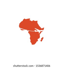 abstract simple plane fly around africa for travel vector logo design