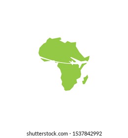 abstract simple plane fly around africa for travel vector logo design