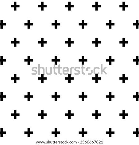 abstract simple plus sign pattern can be used background. The pattern is evenly filled. Vector illustration on white background