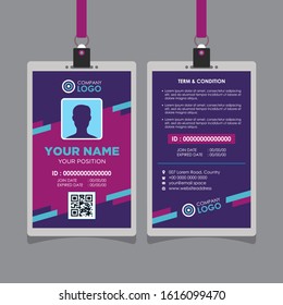 Abstract Simple Purple Modern Id Card Design Template Vector Image