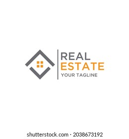 abstract Simple real estate logo design rectangular icon concept