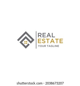 abstract Simple real estate logo design concept icon in the shape of a rectangle and initials letter a