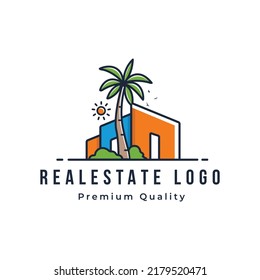 Abstract simple real-estate logo design template