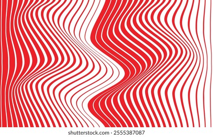 abstract simple red big to small line wave pattern can be used background.
