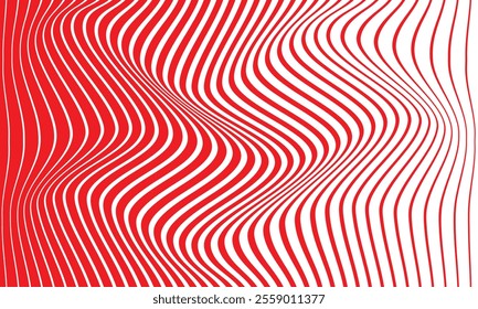 abstract simple red big to small wave line pattern can be used background.