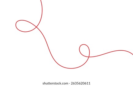 abstract simple red curly line design can be used background.