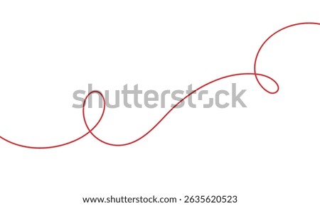 abstract simple red curly line art can be used background.