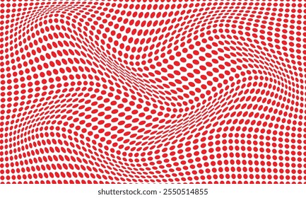 abstract simple red dot wave pattern can be used background.