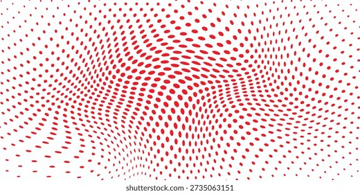 abstract simple red dot wave pattern can be used background.
