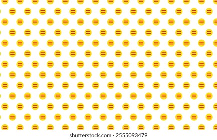 abstract simple red equal sign pattern on yellow circle can be used background.