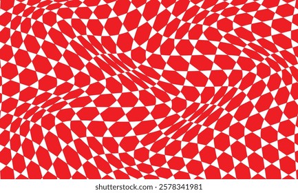 abstract simple red hexagon wave pattern suitable for background.