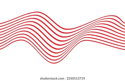 abstract simple red horizontal wave line pattern can be used background.