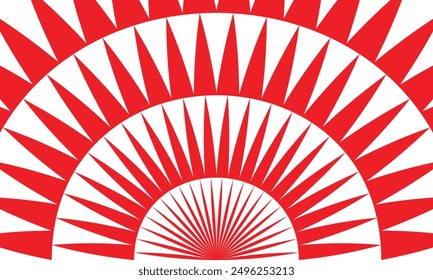 abstract simple red repeat arrow sunrise pattern can be used background.