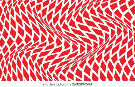 abstract simple red rhombus wave pattern art can be used background.
